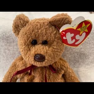 Ty Beanie Baby Curly The Bear with ERRORS Vintage Retired Tag 1996/1993